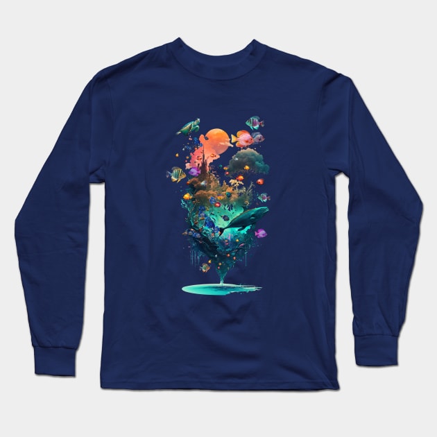 Tropical Fish World Long Sleeve T-Shirt by DavidLoblaw